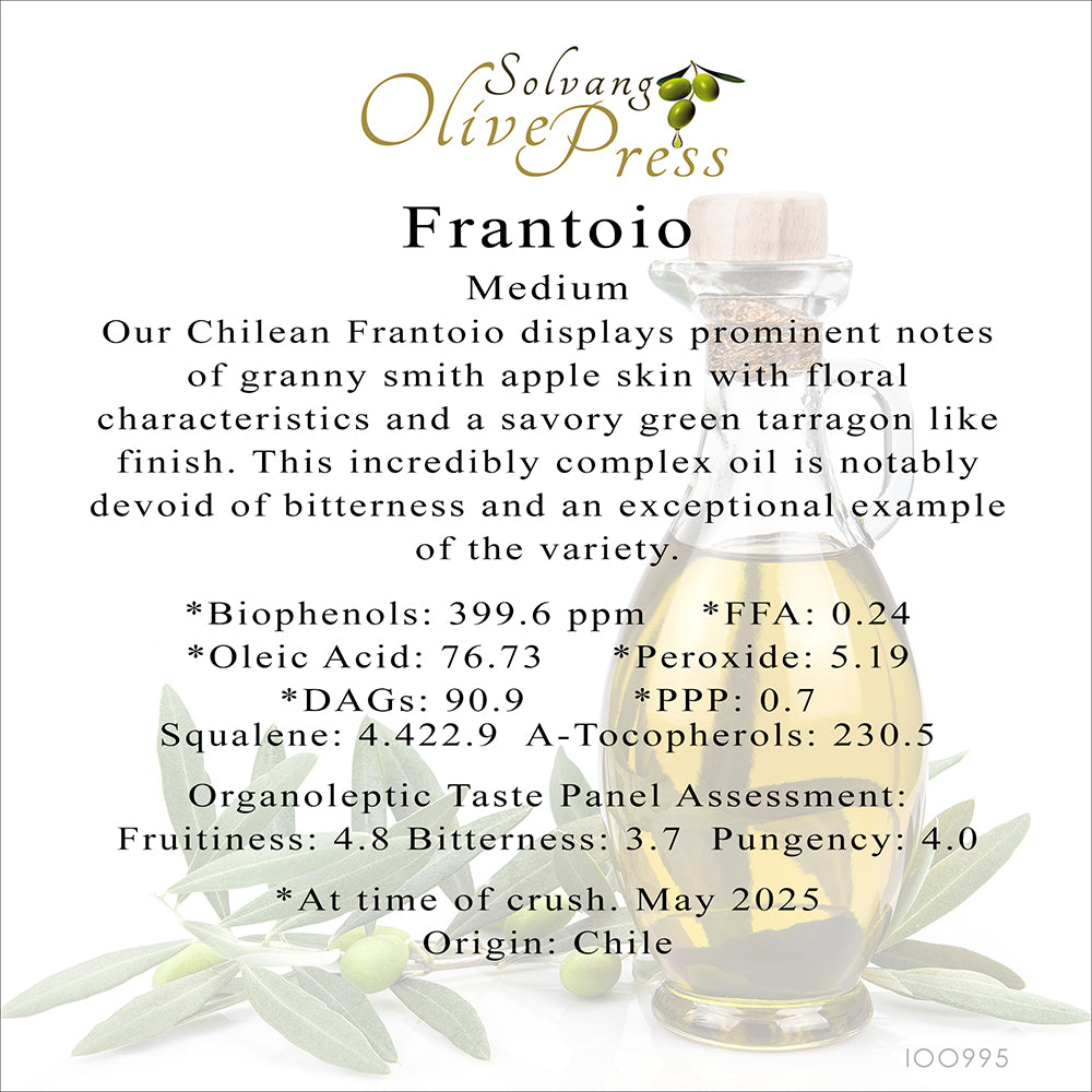 Frantoio Premium Extra Virgin Olive Oil, Medium Intensity