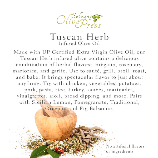 Tuscan Herb Infused Olive Oil Solvang Olive Press