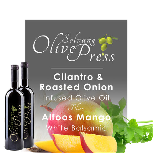 Mango White Balsamic with Cilantro & Roasted Onion Olive Oil