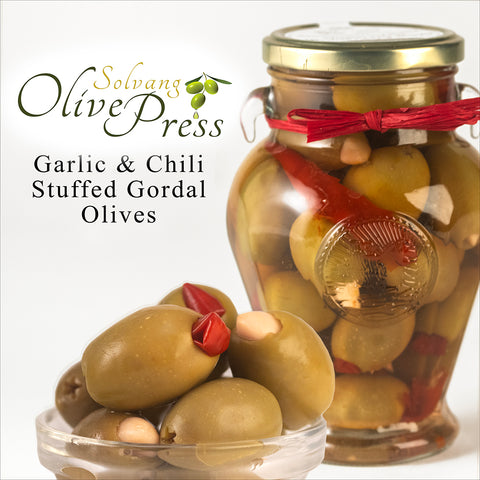 Olives - Gordal Olives Stuffed with Garlic & Green Chile