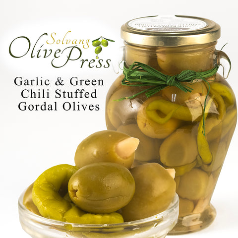 Olives - Gordal Olives Stuffed with Garlic & Red Chile