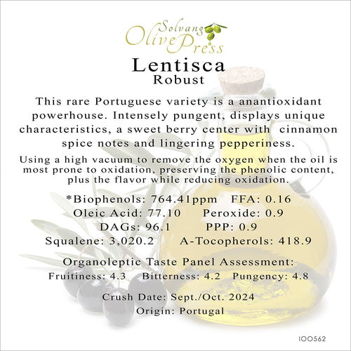 Lentisca Premium Extra Virgin Olive Oil, Robust Intensity