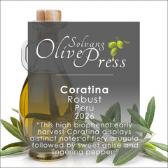 Coratina Ultra Premium Extra Virgin Olive Oil, Robust Intensity, 606.8 ppm