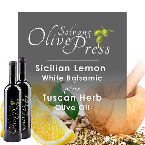 Peach Balsamic Vinegar and Tuscan Herb Olive Oil