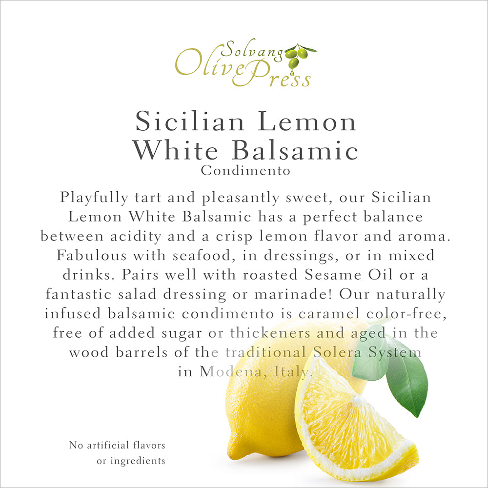Sicilian Lemon White Balsamic Vinegar Condimento - Epicurean Olive Oils